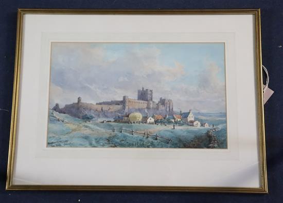 General Sir John Miller Adye (1819-1900), View of Bamburgh Castle, watercolour